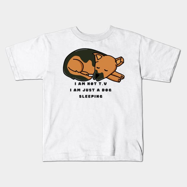 Sleeping dog T-shirt Kids T-Shirt by Threesixty-pets